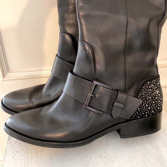 Brian Atwood Black Leather Riding Boots - Picture 11 of 13